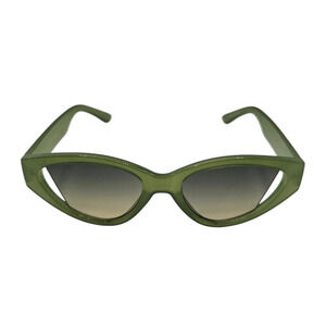 Vintage 1970s Inspired Avocado green cat-eye sunglasses Plastic Frame